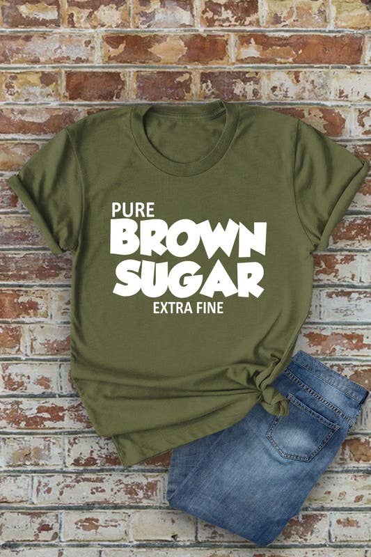 Top Avenue – T-shirt estampada - Mulher por atacado – Camiseta Pure Brown Sugar Extra Fino, Unissexo de gola curta9