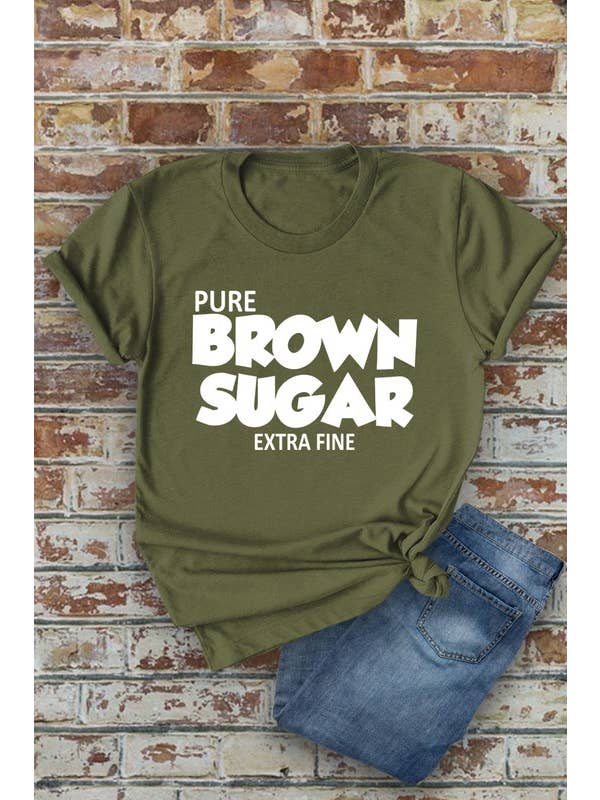 Top Avenue – T-shirt estampada - Mulher por atacado – Camiseta Pure Brown Sugar Extra Fino, Unissexo de gola curta9