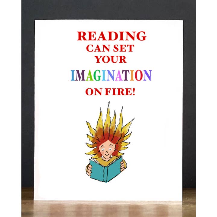 Cards by Charlot - Wholesale Encouragement Card - Reading = Imagination (Girl)2