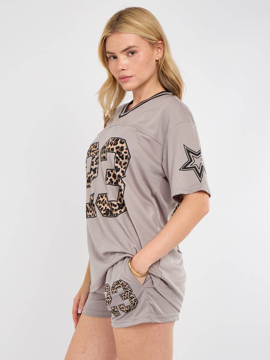 AX Labels - Wholesale Top & Short Set (NOT Loungewear) - Women's - Leopard Print 23 T-Shirt With Shorts Co-ord58