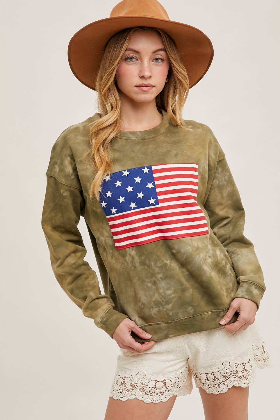 Bluivy - Wholesale Sweatshirt - Women's - US FLAG TIE-DYE SWEATSHIRT PULLOVER - 4TH OF JULY8