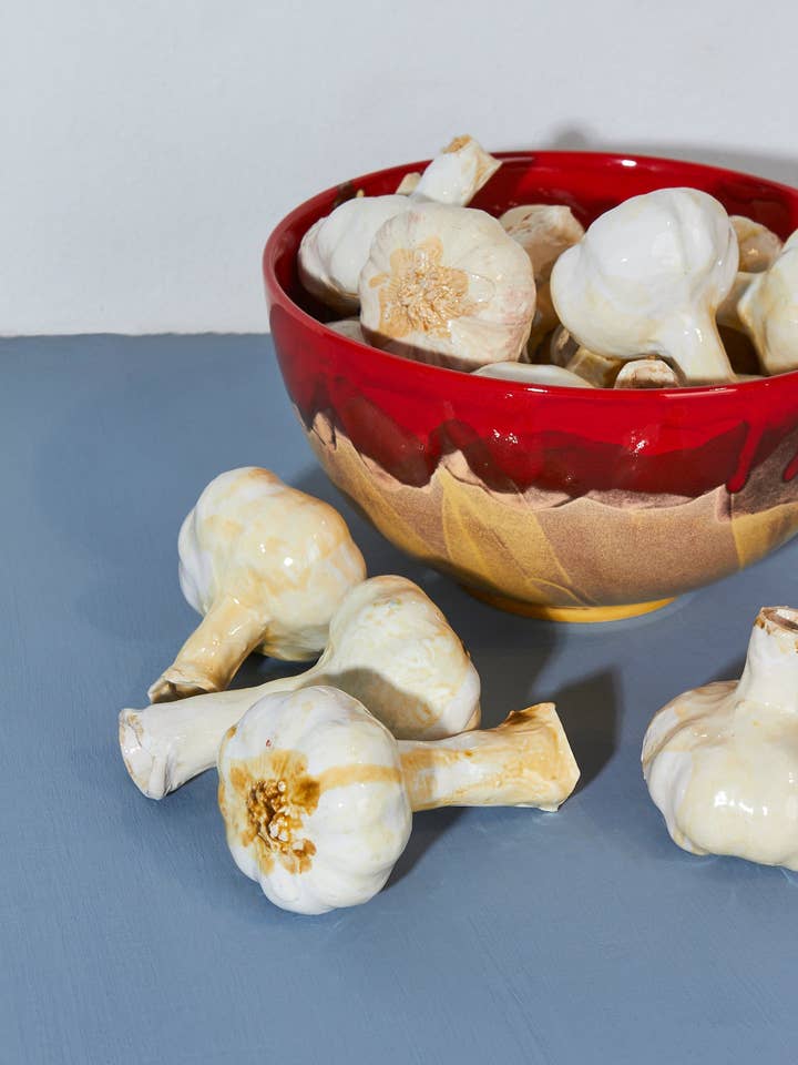 Glazed ceramic replica garlic for wholesale by Eturel Madrid