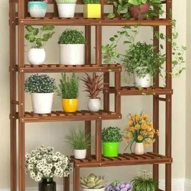 everythingbamboo - Wholesale Plant pot stand - Wooden Plant Stand Multi Tier Indoor Outdoor Ladder Storage Shelf Garden Planter2
