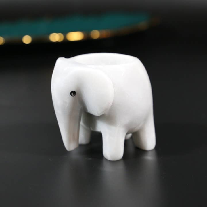 Gemstone Gifts Ltd. – Großhandel Kerzenhalter – Teelichthalter Elefant aus weißem Onyx