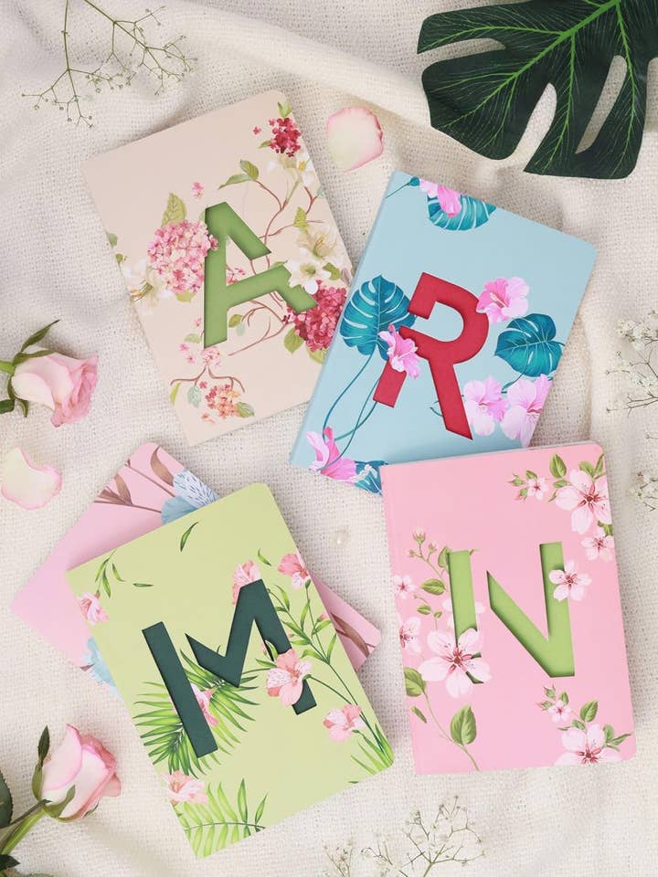 4.90 x 6.90in - B6 Notebook - FloralPastel - Monogram series for wholesale by Doodle