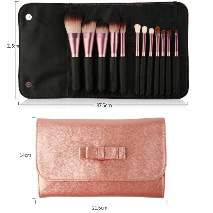 VIGOR - Wholesale Makeup Brush Set - Premium Synthetic Hair 12 Piece Makeup Brush Set With Case(15
