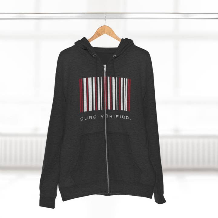 Ohhh So Swag - Wholesale Hoodie - Unisex - Swag Verified. Barcode Unisex Premium Full Zip Hoodie | US26
