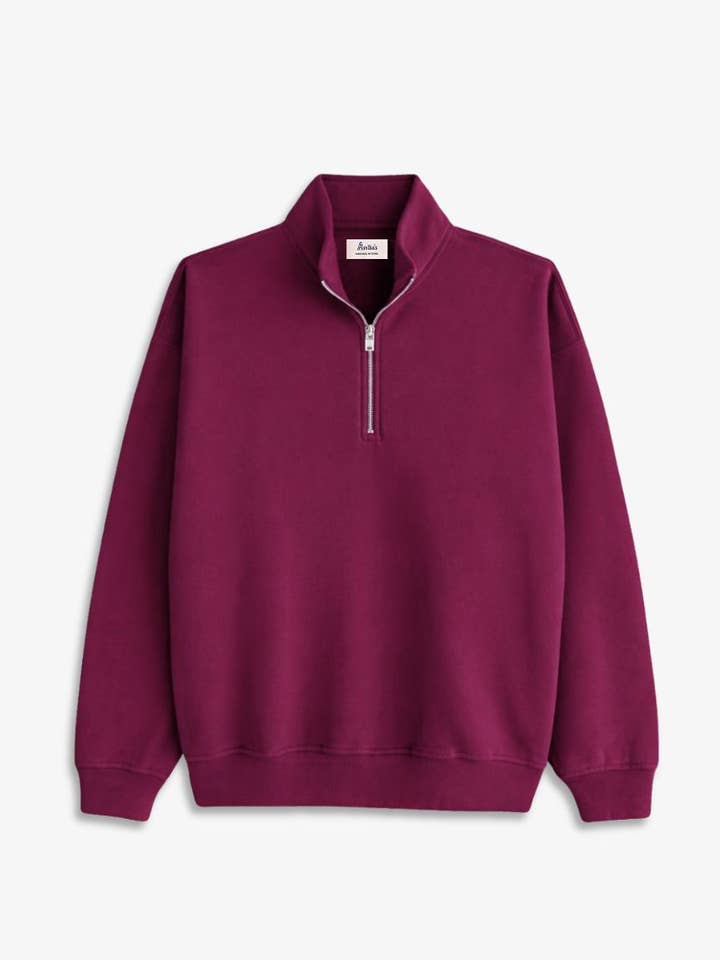 SWEATSHIRT-MED-LYNLÅS GRANATRØD | INITIAL for engroshandel hos Anitials