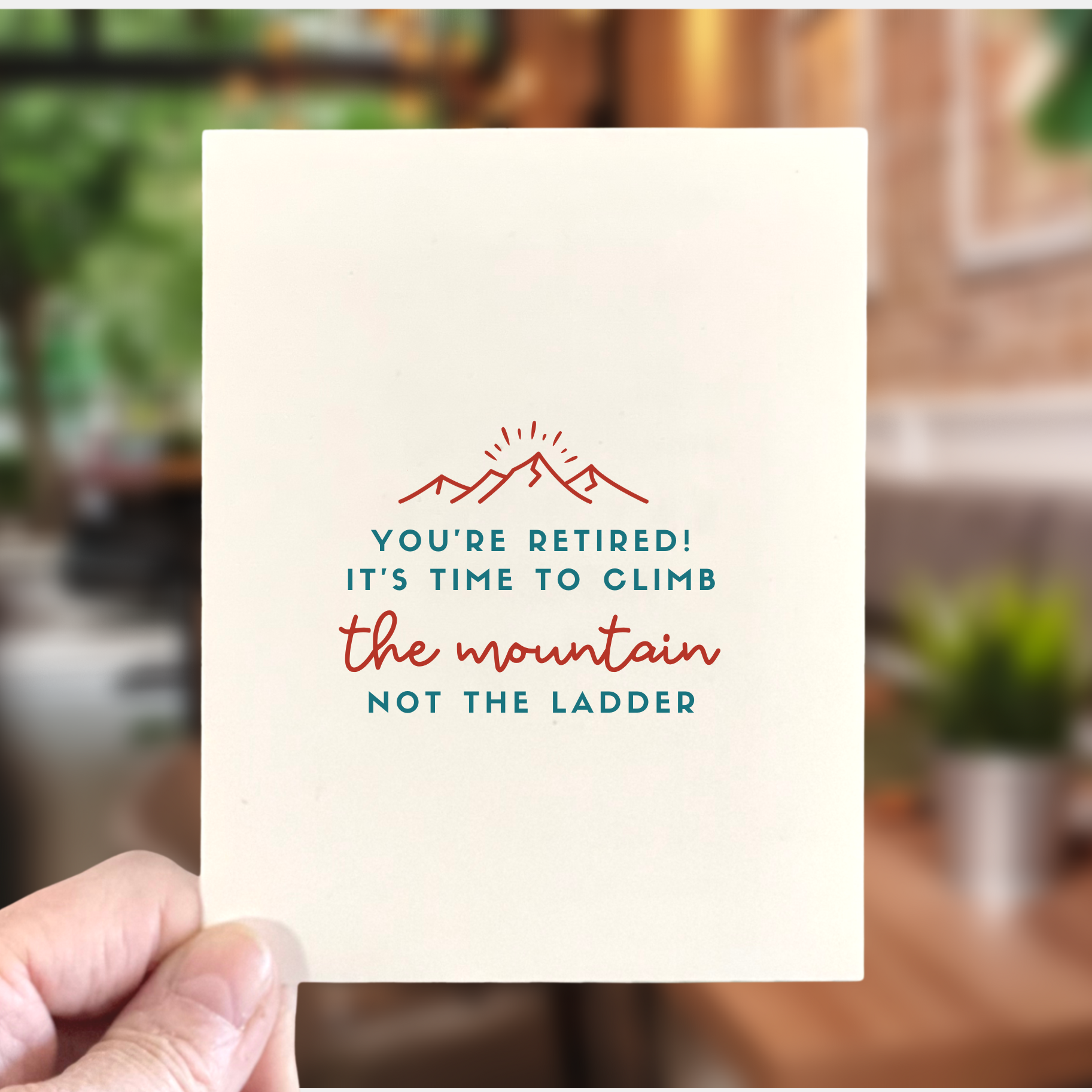 Age-Friendly Vibes - Wholesale Retirement Card - Time to Climb the Mountain, Retirement Card1