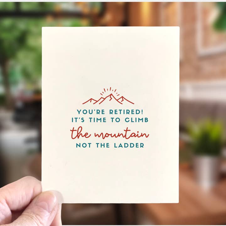 Age-Friendly Vibes - Wholesale Retirement Card - Time to Climb the Mountain, Retirement Card1