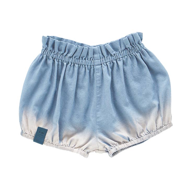 Light Blue Chambray Baby Denim Bloomers - Kids Pants for wholesale by OMAMImini