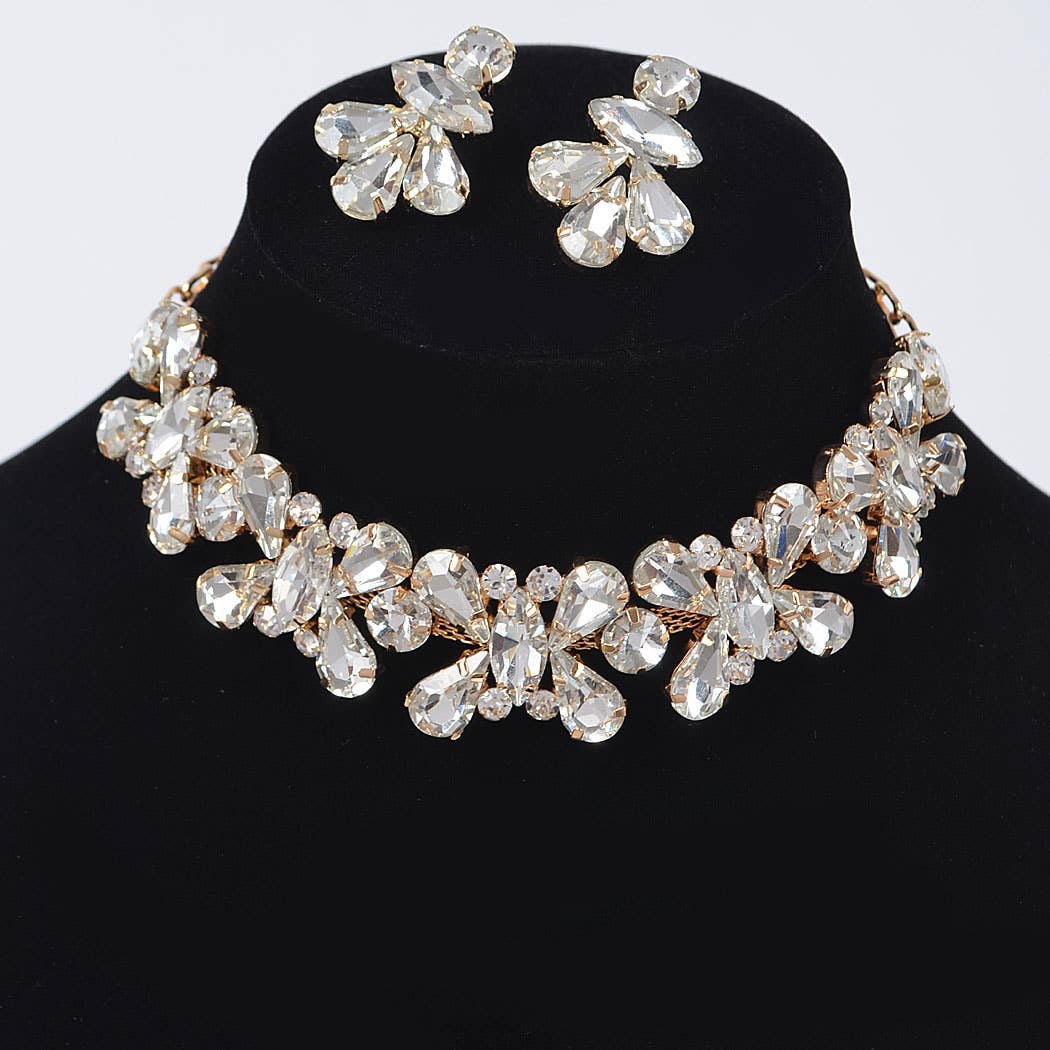 3AM BY H&D ACCESSORIES - Wholesale Jewelry Set - AB Stone Earring and Necklace Set1