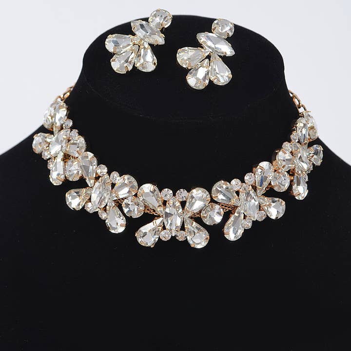 3AM BY H&D ACCESSORIES - Wholesale Jewelry Set - AB Stone Earring and Necklace Set1