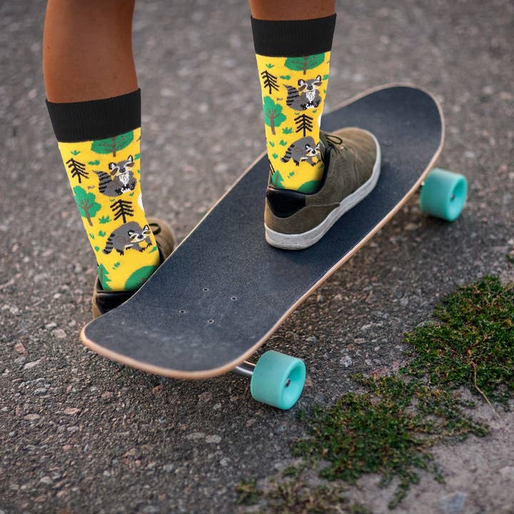 Real Sic - Venta al por mayor Calcetines - Unisex - Calcetines Forest Raccoon, cómodos de algodón para hombre y mujer1
