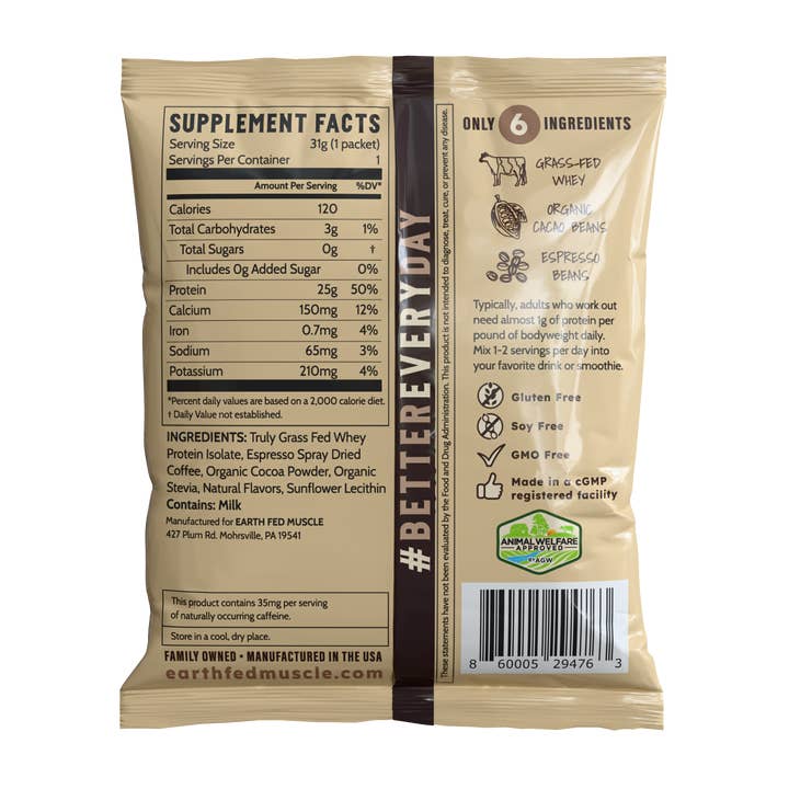 Earth Fed Muscle - Wholesale Protein/Superfood Powder - Single Serving Whey Protein Packs6