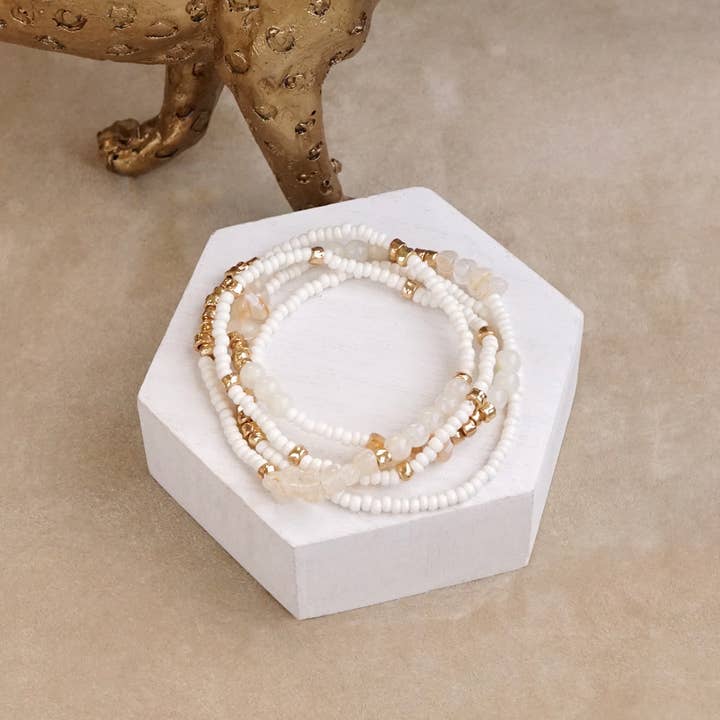 PennyLine inc - Wholesale Jewelry Set - Sunwashed Layers – Dainty Beaded Bracelet Set (4pc)1