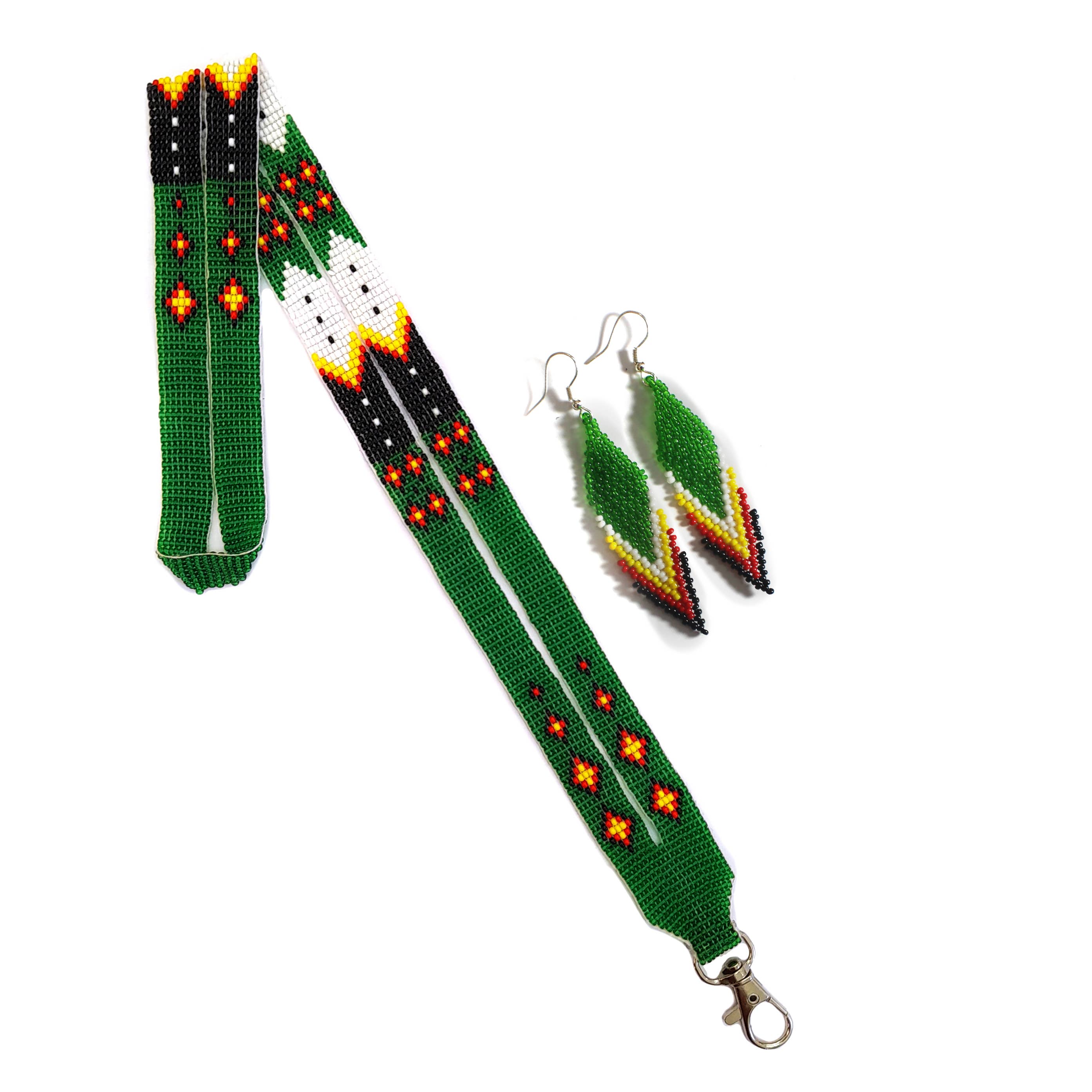 KANGURAH - Wholesale Lanyard - Women's - Beaded Lanyard with Matching Beaded Earrings, ID Card Holder1