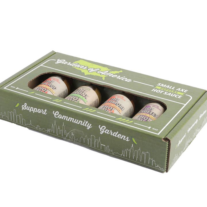 Small Axe Peppers - Wholesale Hot Sauce - Gardens of America Hot Sauce Gift Set 4-pack
