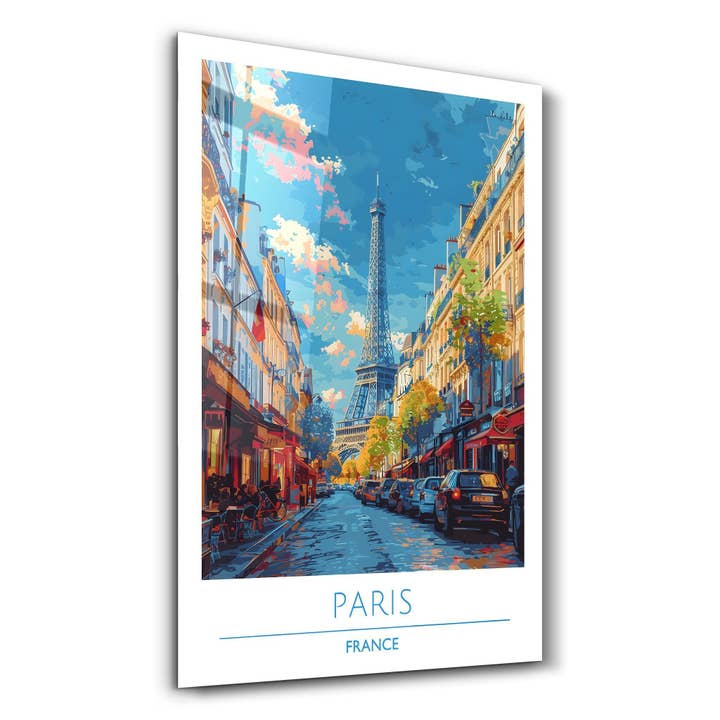 Paris France 1-Travel Posters | Glass Wall Art for wholesale by Artdesigna KG