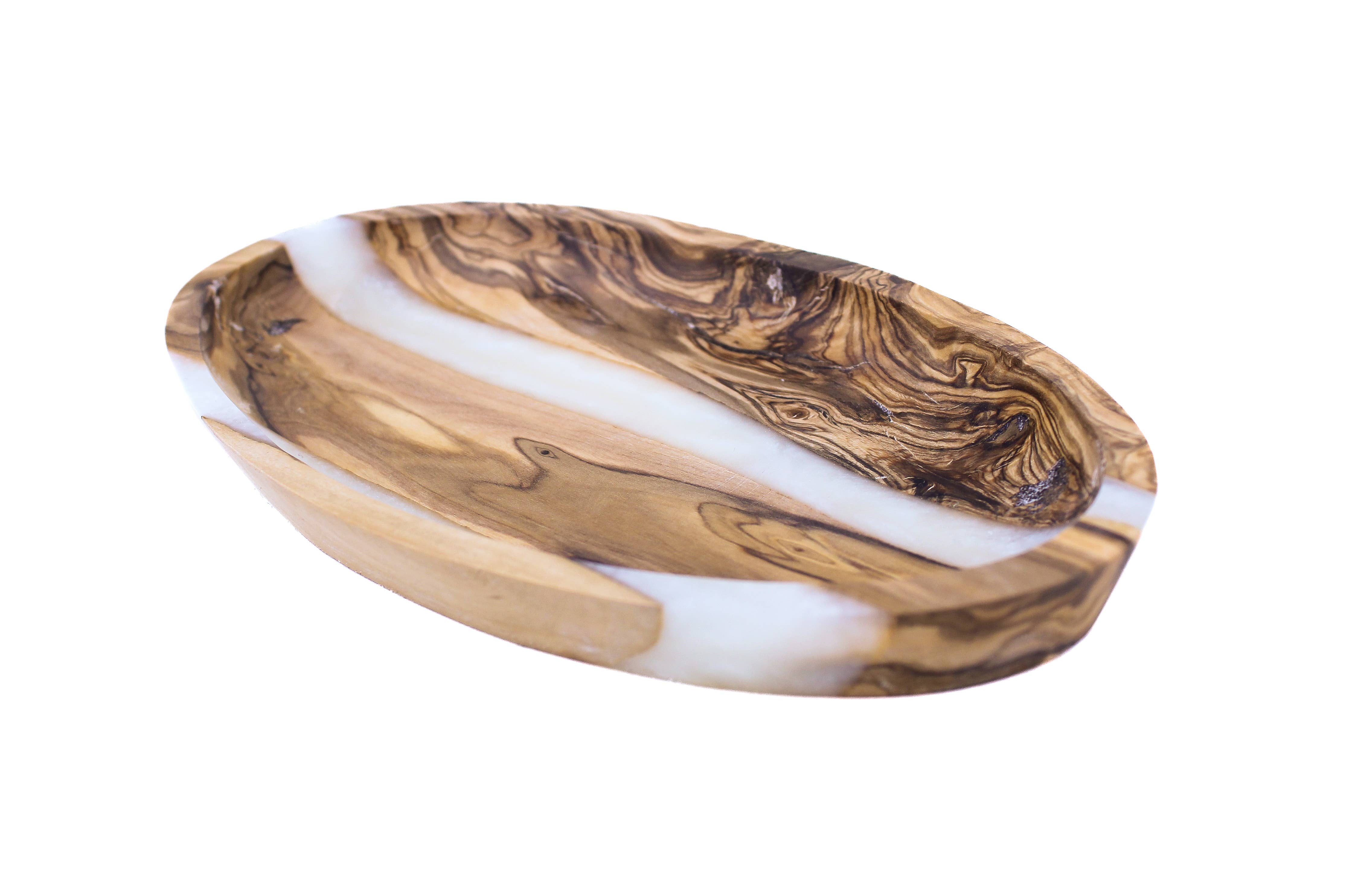 Natural OliveWood - Wholesale Condiment/Dip Bowl - Olive Wood Resin Dipping Dish1