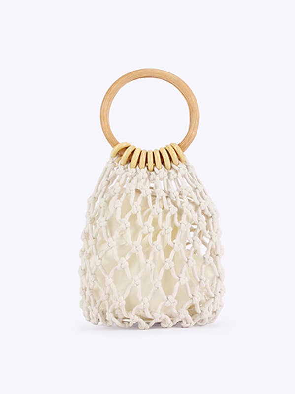 Borsa a Rete con Manico in Legno per Uscite Casual Chic per la vendita all'ingrosso da parte di EmberLoom