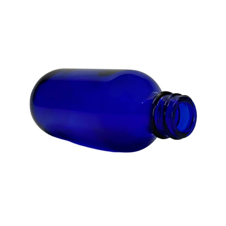 The Bottle Shoppe - Wholesale Aromatherapy Lotion/Oil - 2 oz. (60 ML) Cobalt Blue Boston Round Glass Bottle / Cork