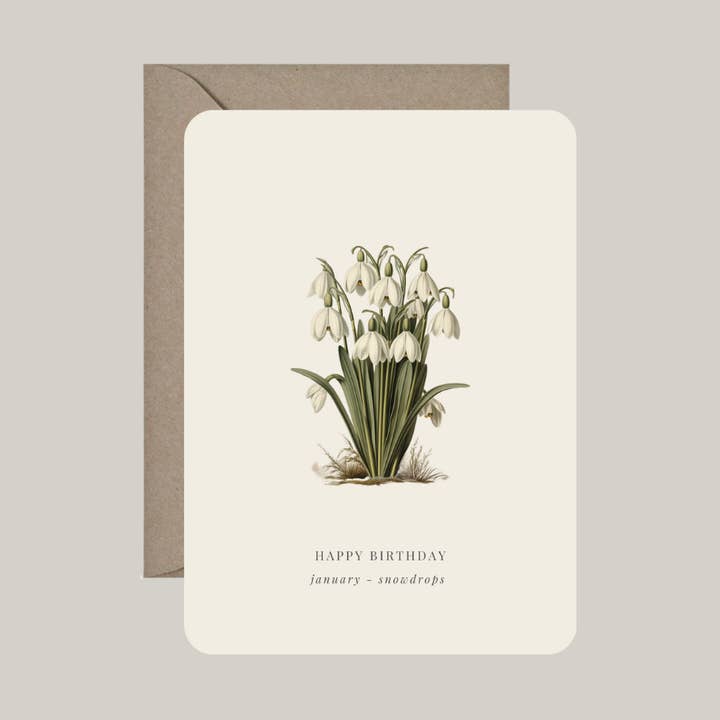 Kort med kuvert | fødselsblomst januar for engroshandel hos De Papierboetiek