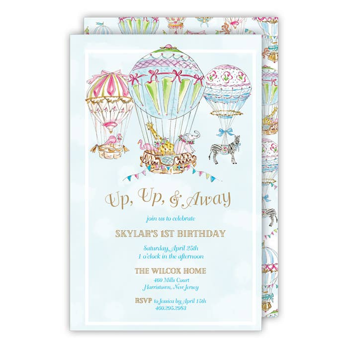 Handbemalte Heißluftballons mit Tieren, groß, flach für den Großhandel von RosanneBeck Collections