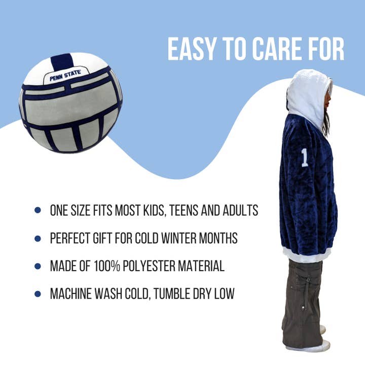 OrangeOnions - Wholesale Throw Blanket - Penn State University Helmet Blanket Hoodie & Pillow4