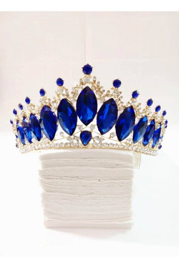 Chicas - Wholesale Tiara - Women's - One Size Fits All Metal Tiara With Jewels HT912-7