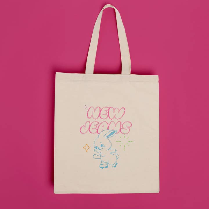 New Jeans K-Pop Inspired Canvas Tote Bag for wholesale by RM Design Studio
