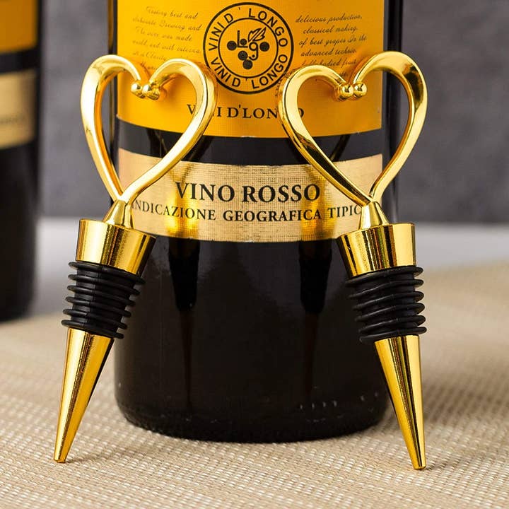 Bottle Stopper - Heart - Gold or Silver for wholesale by Sostraw & SmartThings