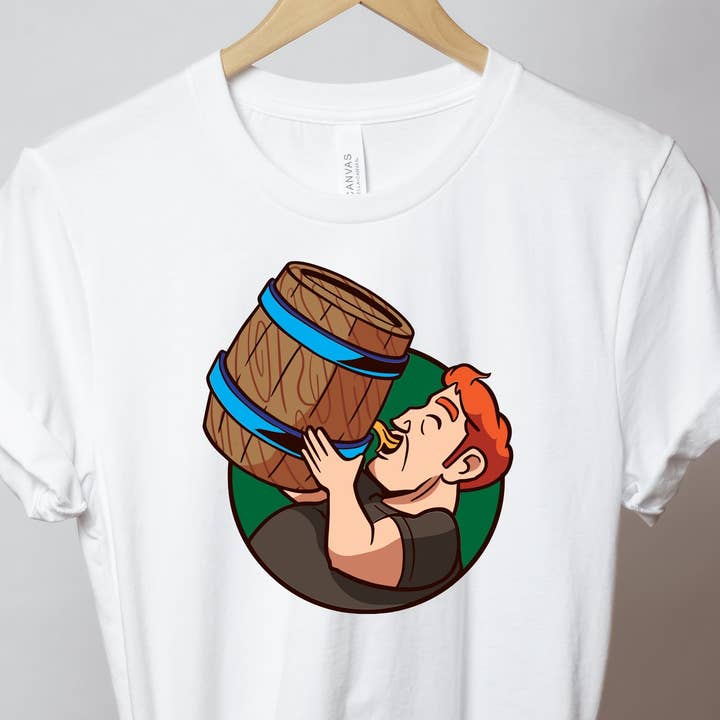 PositiveParty – Engroshandel T-shirt med print - Unisex – Drink Barrel Chug & Beer Lover T-shirts, Drikkevarer9