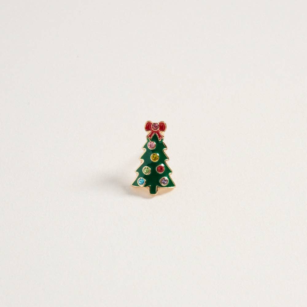 Designature New York - Wholesale Stud/Post Earrings - Christmas Tree with Pearl Rhinestone Post Earrings6