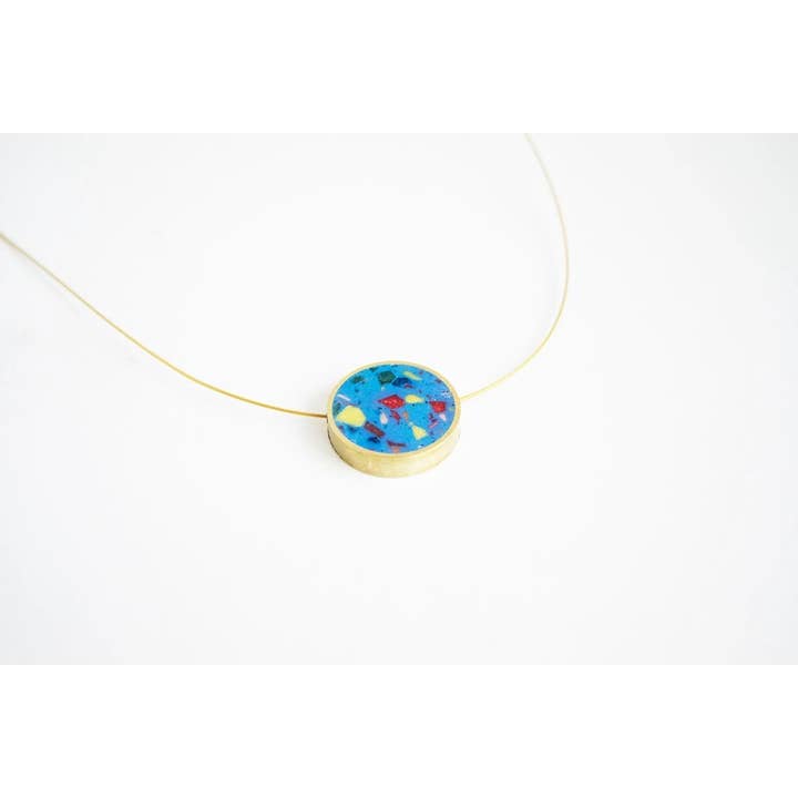 Concrete Confetti Framed Necklace - Small Circle for wholesale by dconstruct