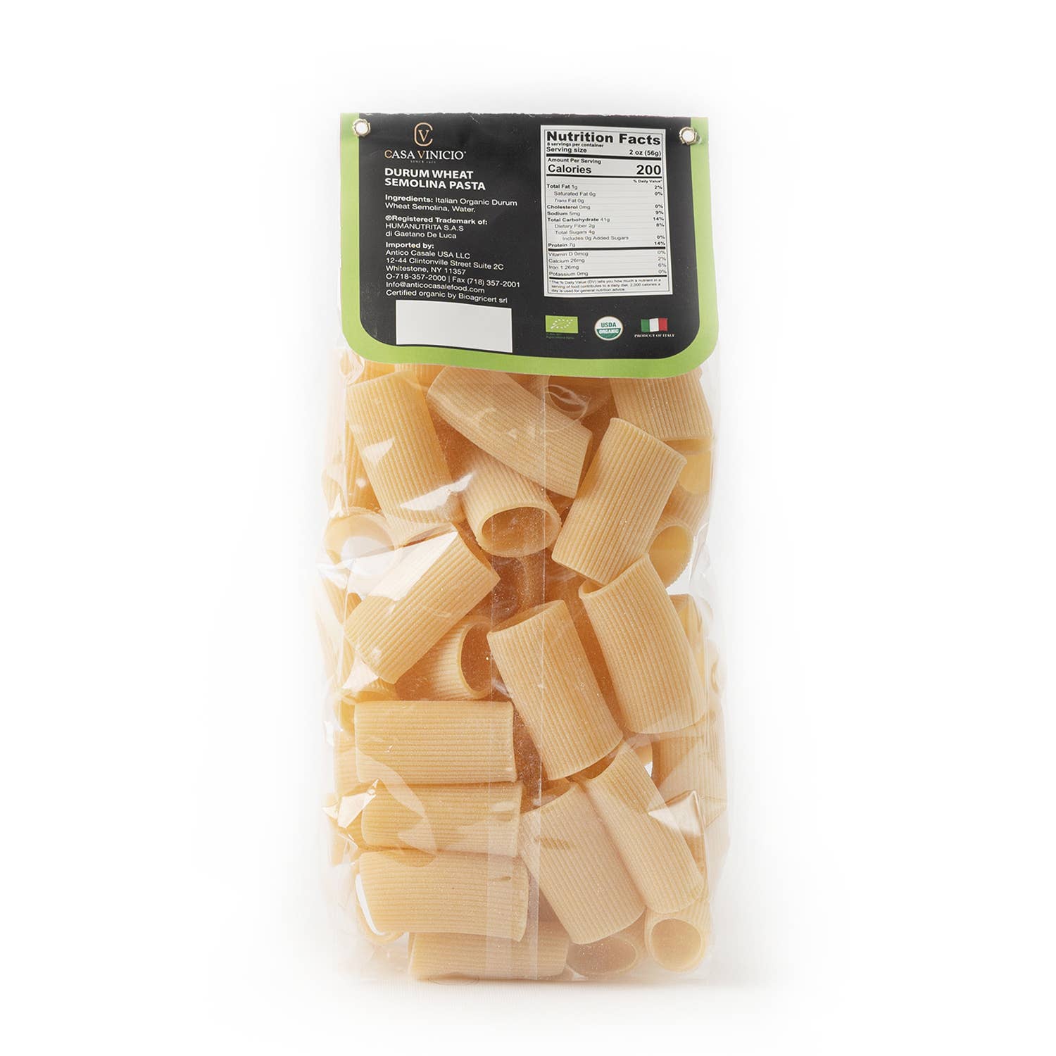 Casa Vinicio - Wholesale Pasta - Casa Vinicio Organic pasta “Paccheri Rigati”1