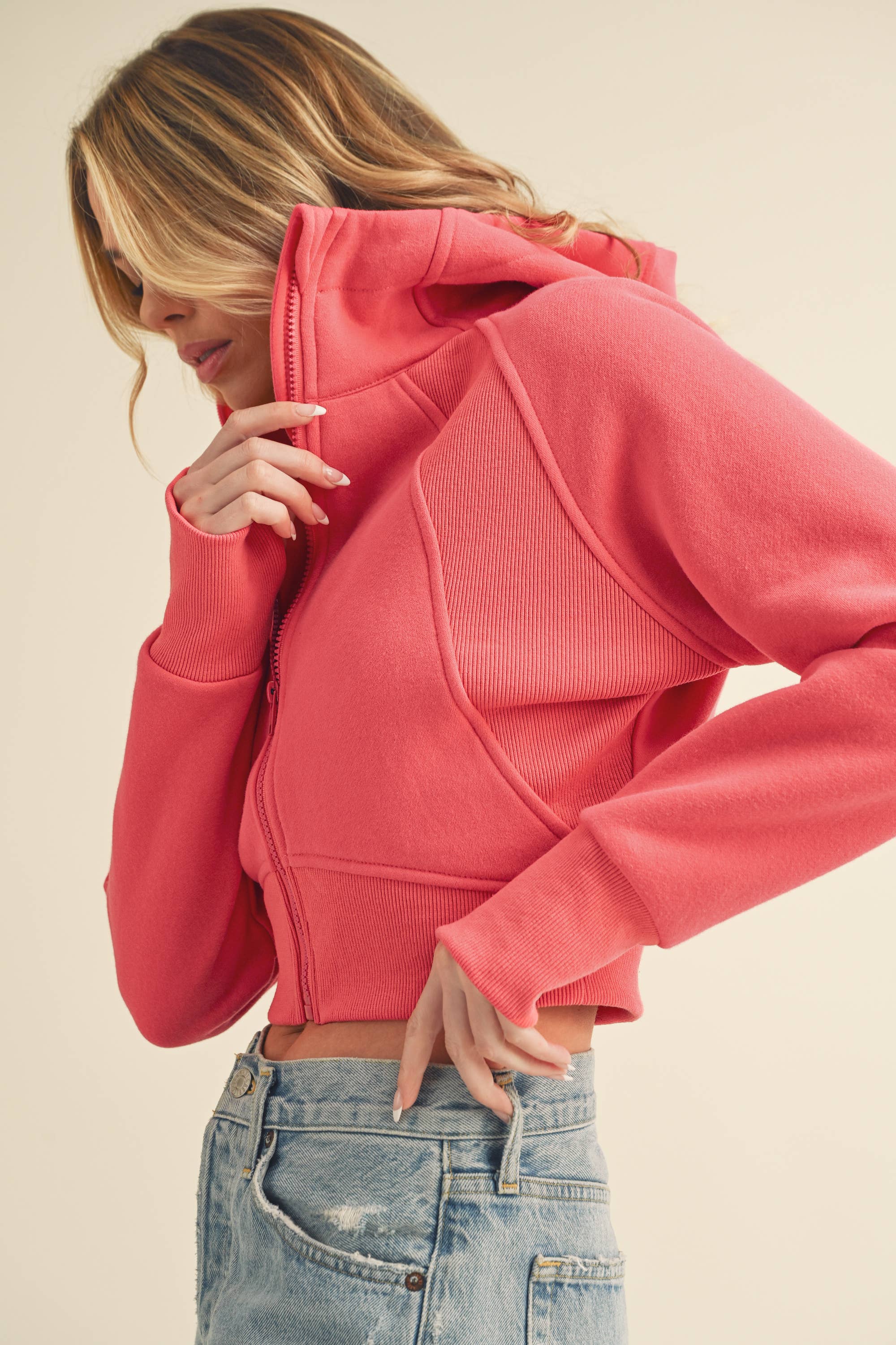 AEMI + CO - Wholesale Jacket - Women's - 5107DK Deva Cropped Hooded Jacket 511