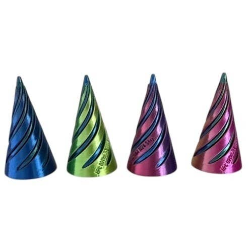 Metallisk Umulig Fidget Kegle - Gradientfarver - Display for engroshandel hos Handee Products