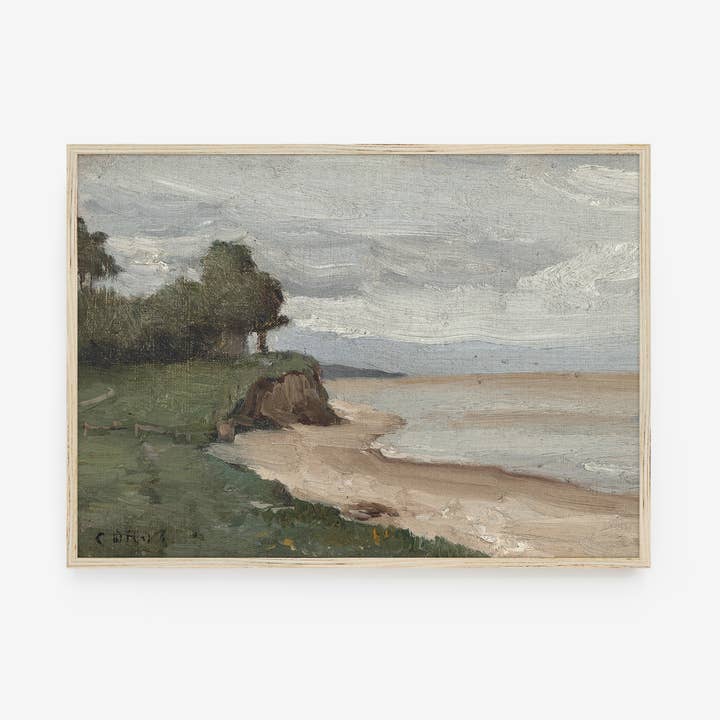 Hyggely - Vente Affiche d'art - Peinture d'art vintage sur la côte, paysage, L1403