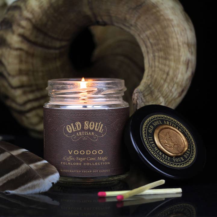 Old Soul Artisan - Wholesale Jar/Filled Candle - Voodoo - 4 Oz Soy Candle - Folklore Inspired Gift