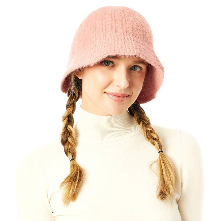 Madeline Love - Wholesale Bucket hat – Women's - Soft Cable Knit Solid Bucket Hat5