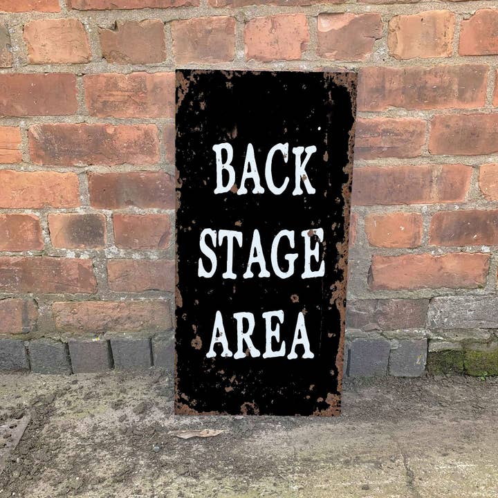 The British Metal Signs Company – Großhandel Schilder – Backstage-Bereich — Werbeschild aus Metall