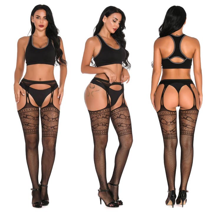 Kinky Pleasure - Vendita all'ingrosso Completino intimo - Donna - Body Pleasure - TL141 M/L - Body stocking sexy lingerie - confezione regalo di lusso - nero7
