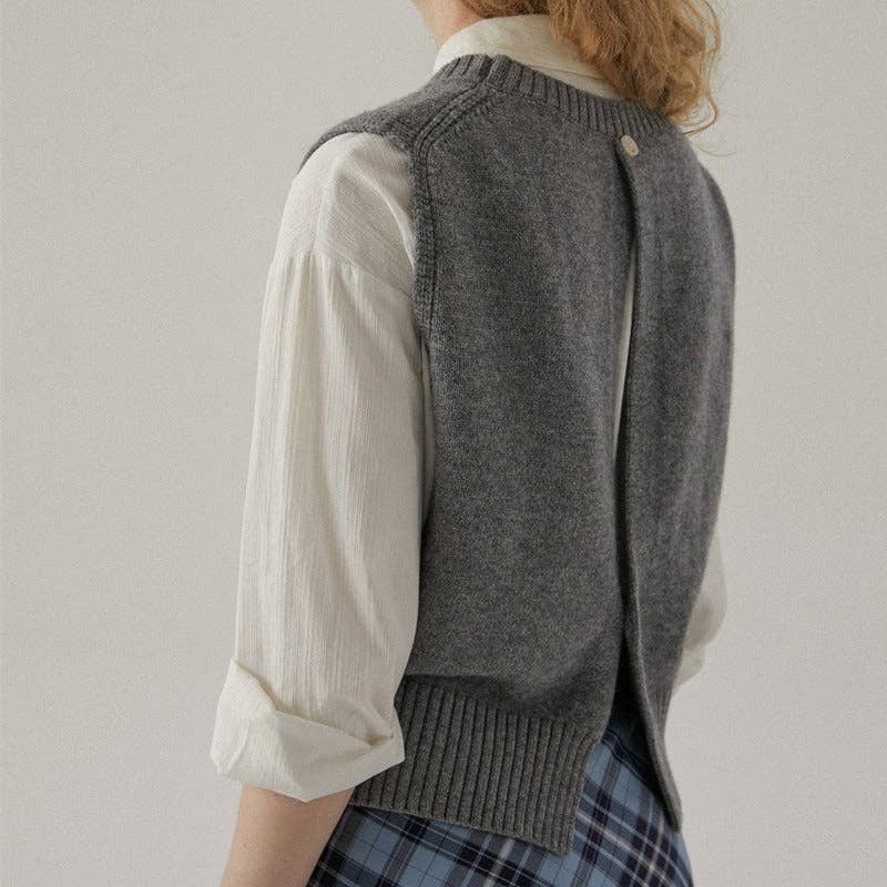 Marayn – Engroshandel Strikvest/slipover – Kvinder – Chic fransk strikvest forår/efterår lag-på-lag essentiel0