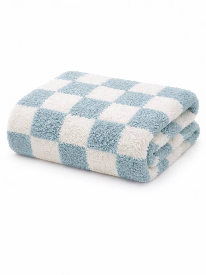 Phufy® Bliss Checkerboard Blanket, Powder for wholesale by SpearmintLOVE
