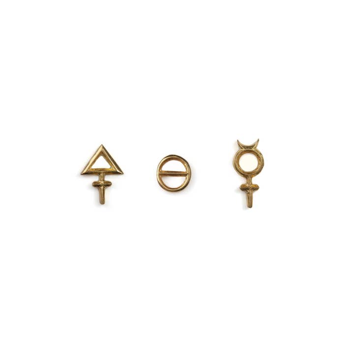 Rachel Entwistle Jewellery - Vente Clous d'oreille - Clous d'oreilles Tria Prima Doré Vermeil