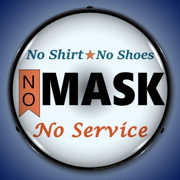 No Mask No Service for wholesale by Collectable Sign and Clock LLC.