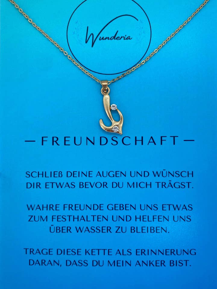 Collier chaîne de souhaits d'amitié avec message positif pour la vente par Wunderia