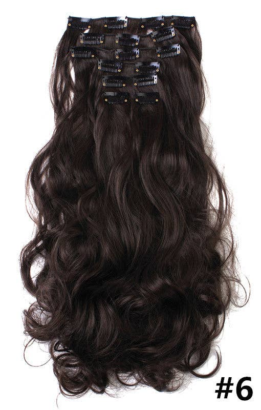 BrookPark Beauty – Großhandel Extensions – 7-teiliges Clip-In-Set für lange, lockige, hochtemperaturbeständige Seidenperücken15