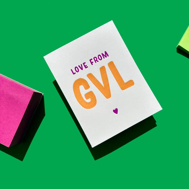 INK MEETS PAPER - Wholesale Friendship Card - Love from GVL - Friendship + Hello card - Local Love